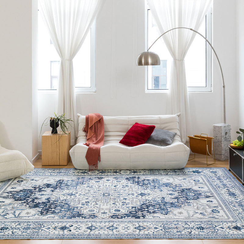 Machine Washable Rug - Coastal Blue