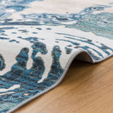 Machine Washable Rug - Blue Ripples