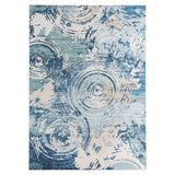 Machine Washable Rug - Blue Ripples