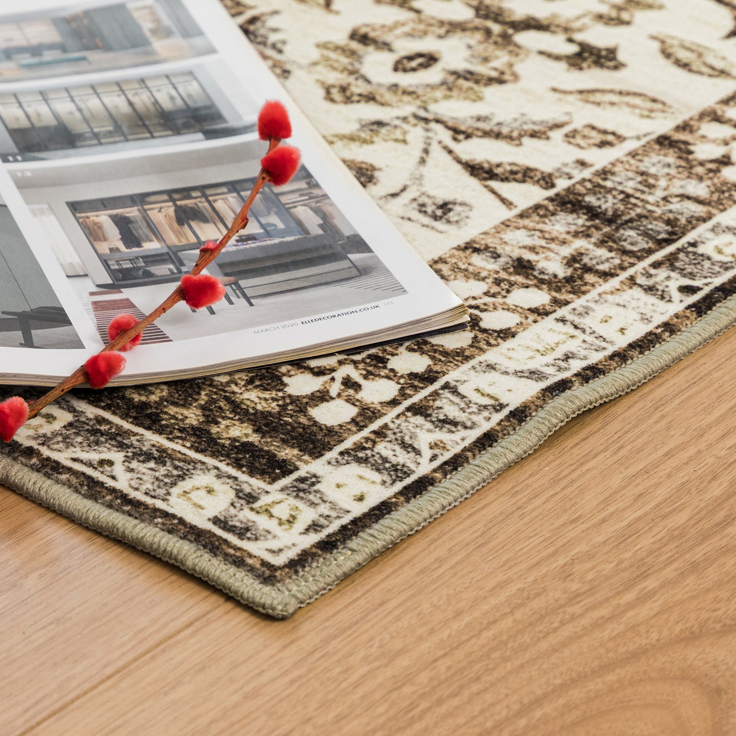 Machine Washable Rug - Modern Beige