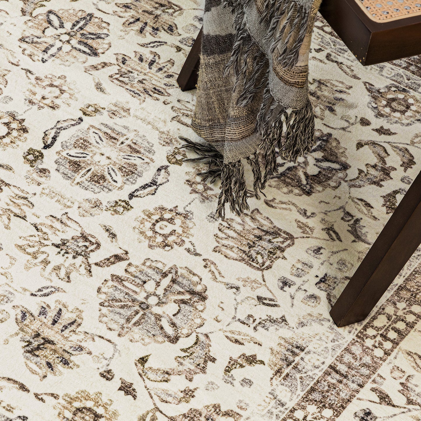 Machine Washable Rug - Modern Beige