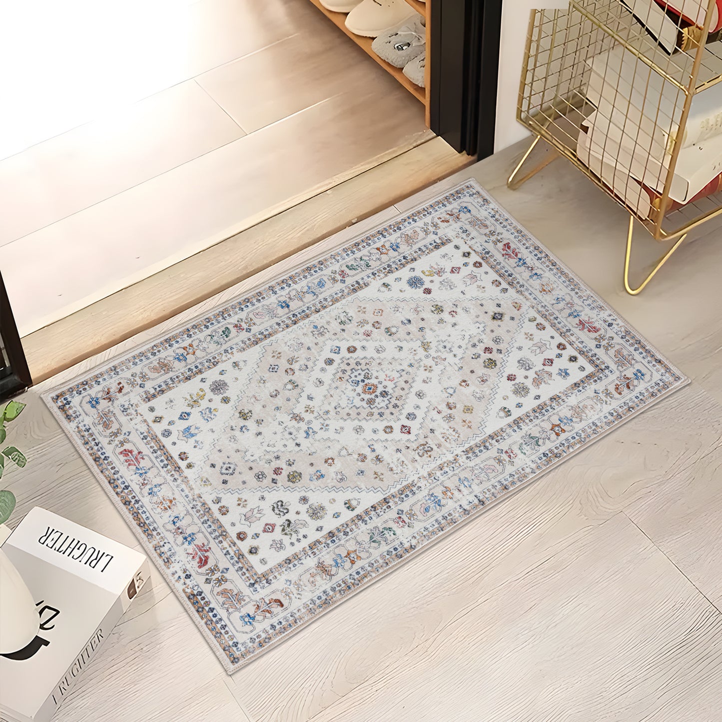 Machine Washable Rug - Faded Beige
