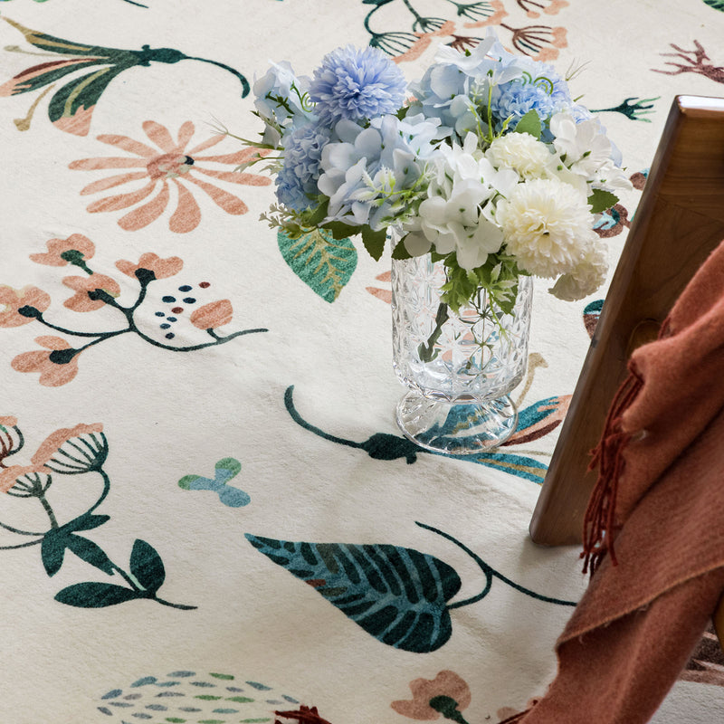 Machine Washable Rug - Ivory Flora