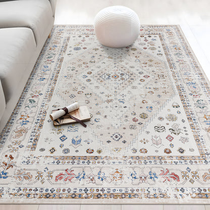 Machine Washable Rug - Faded Beige