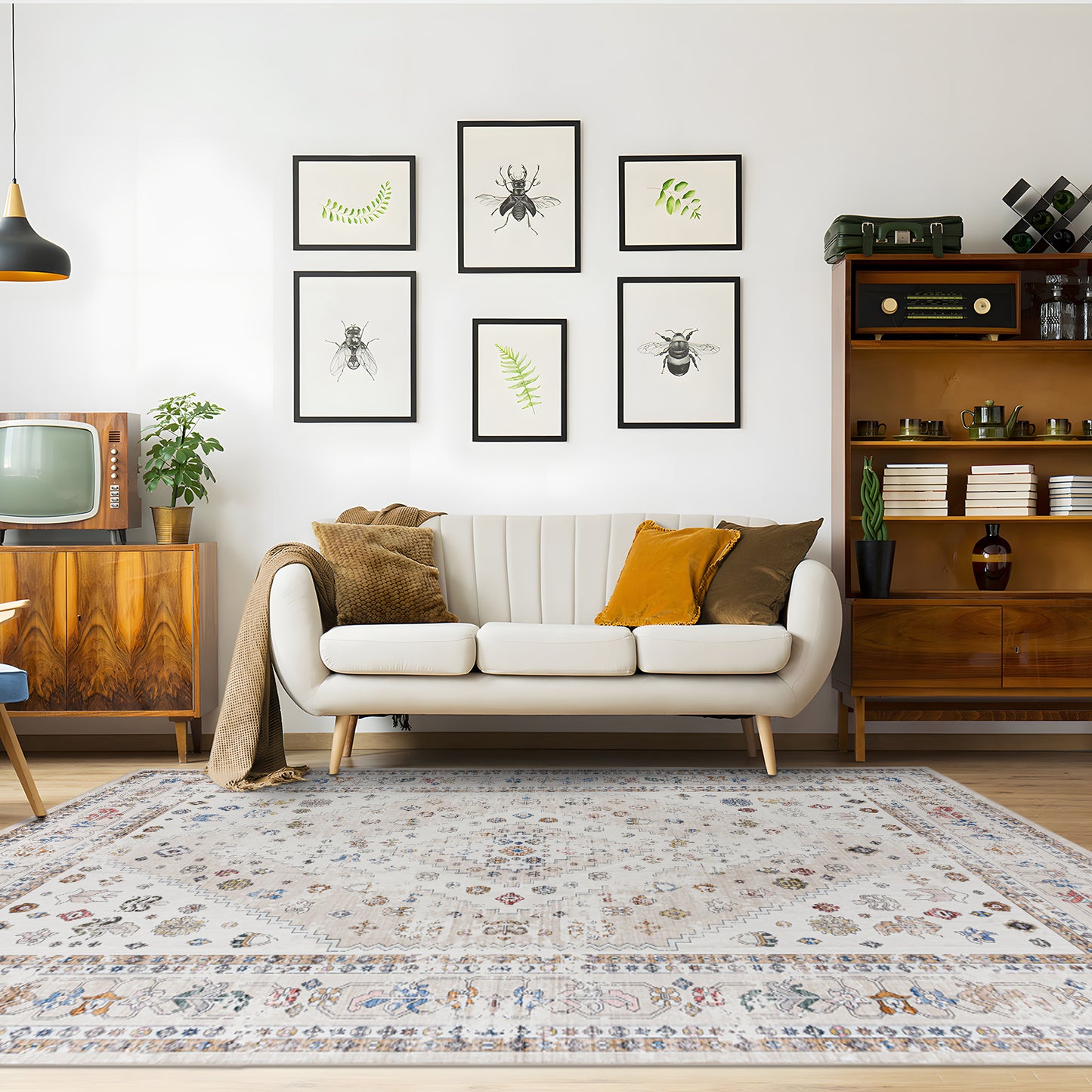 Machine Washable Rug - Faded Beige