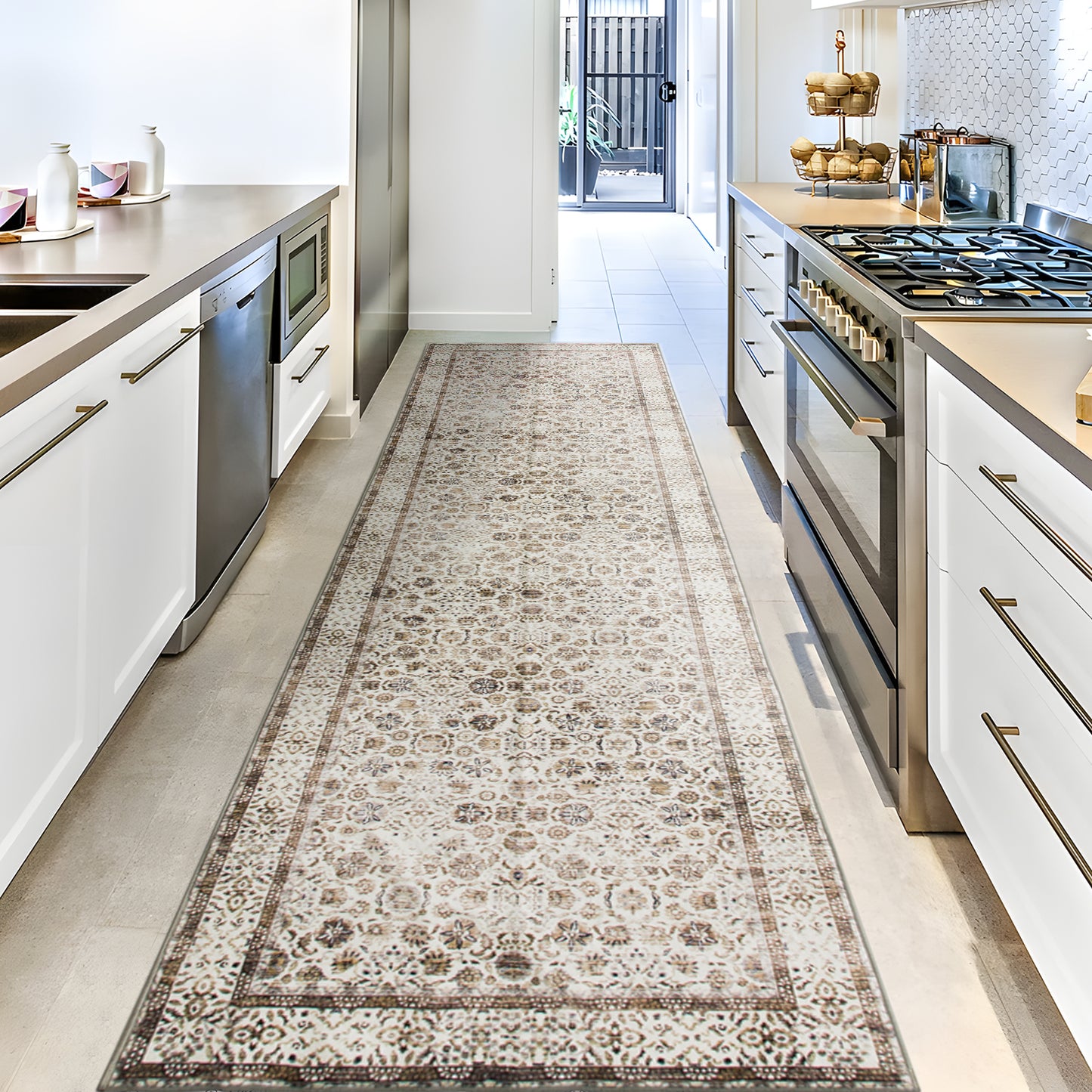 Machine Washable Rug - Modern Beige