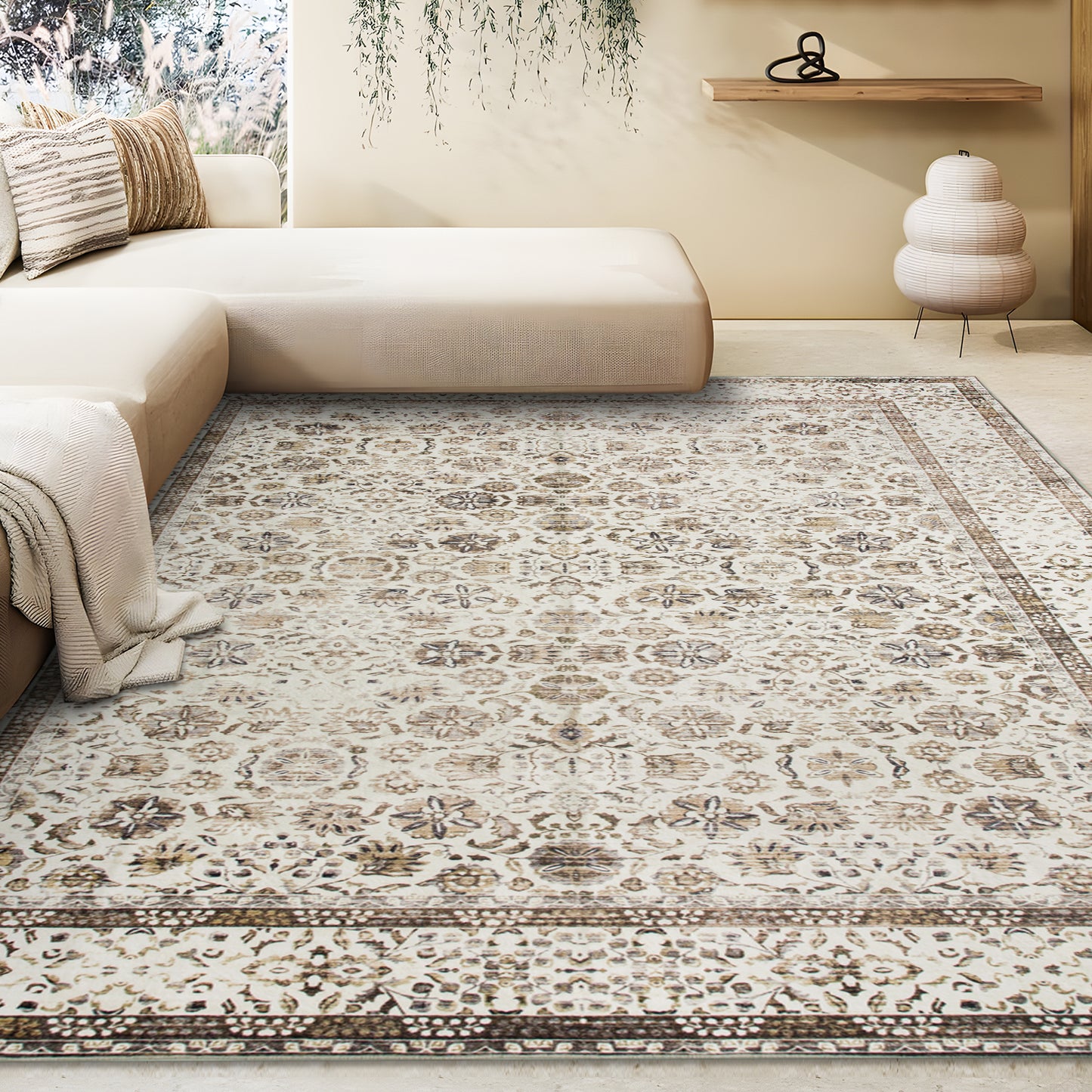 Machine Washable Rug - Modern Beige