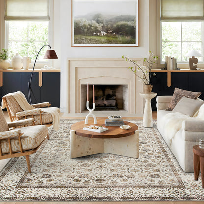 Machine Washable Rug - Modern Beige