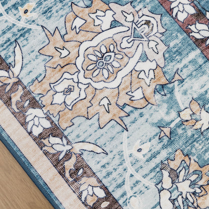 Machine Washable Rug - Blue Mist