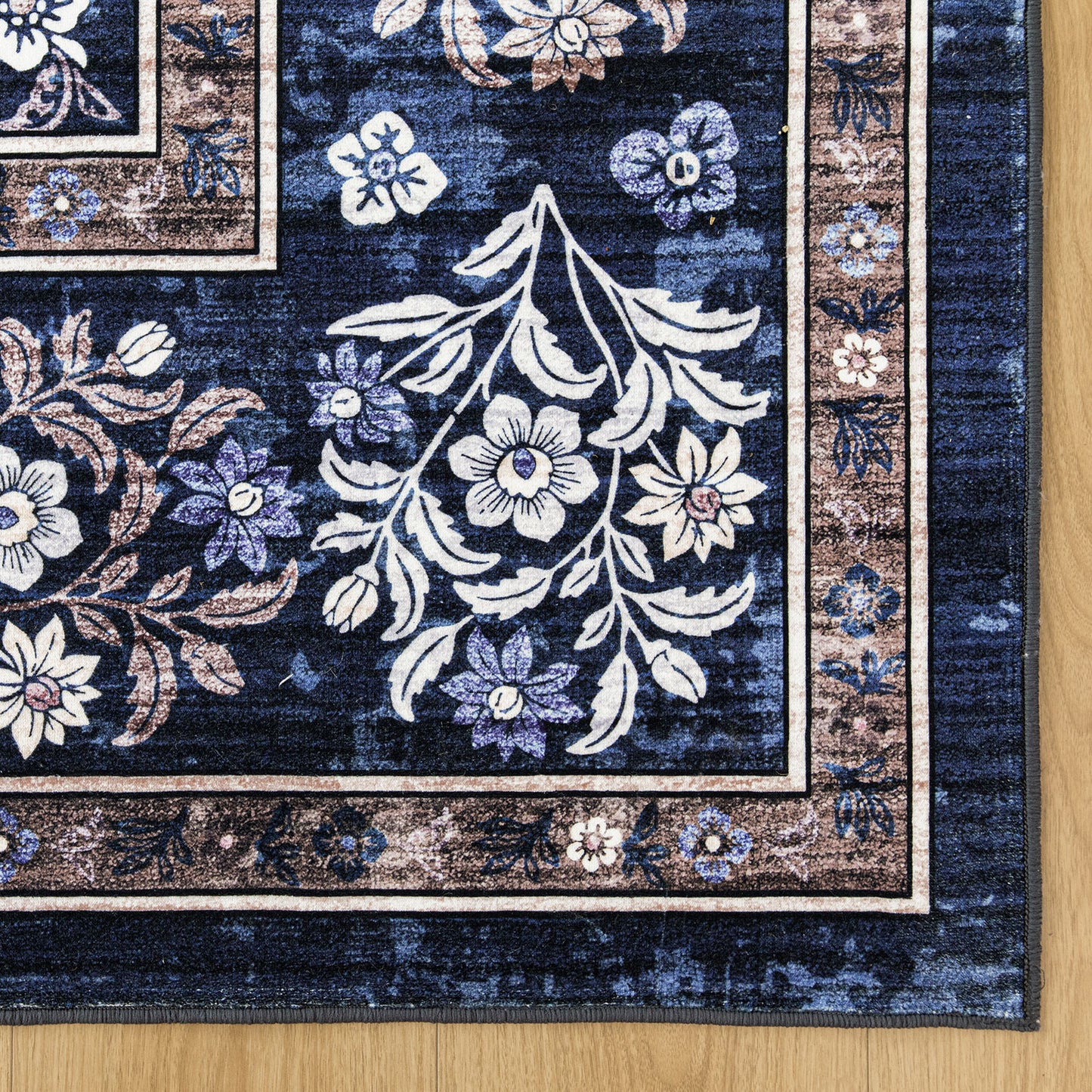 Machine Washable Rug - Midnight Bloom