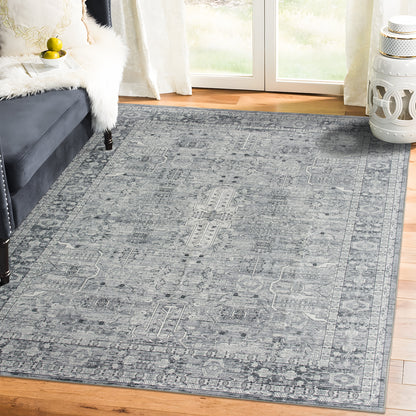 Machine Washable Rug - Soft Grey