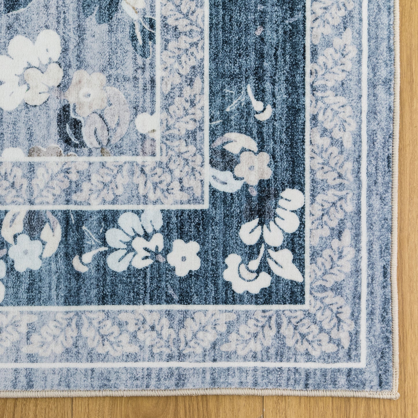 Machine Washable Rug - Blue Flora