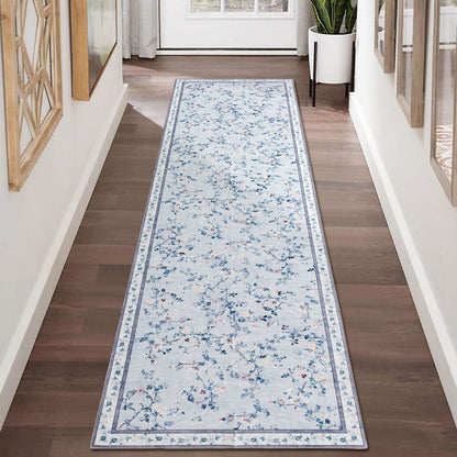 Machine Washable Rug - Sky Floral
