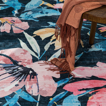 Machine Washable Rug - Hibiscus Bloom