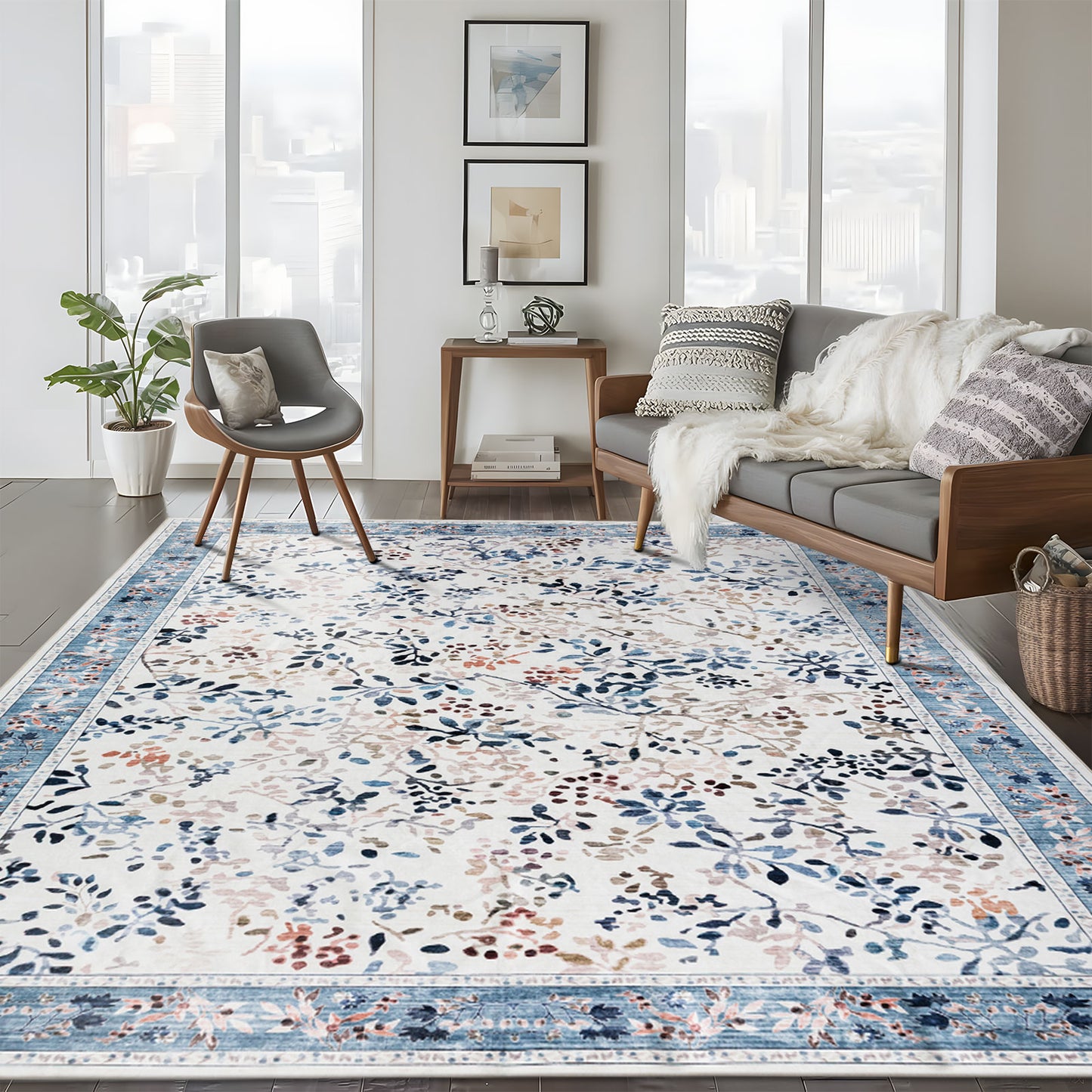 Machine Washable Rug - Ivory Bloom