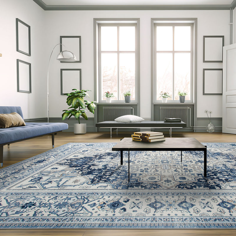 Machine Washable Rug - Coastal Blue