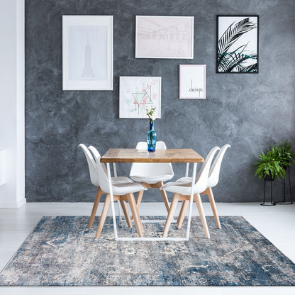 Machine Washable Rug - Distressed Blue