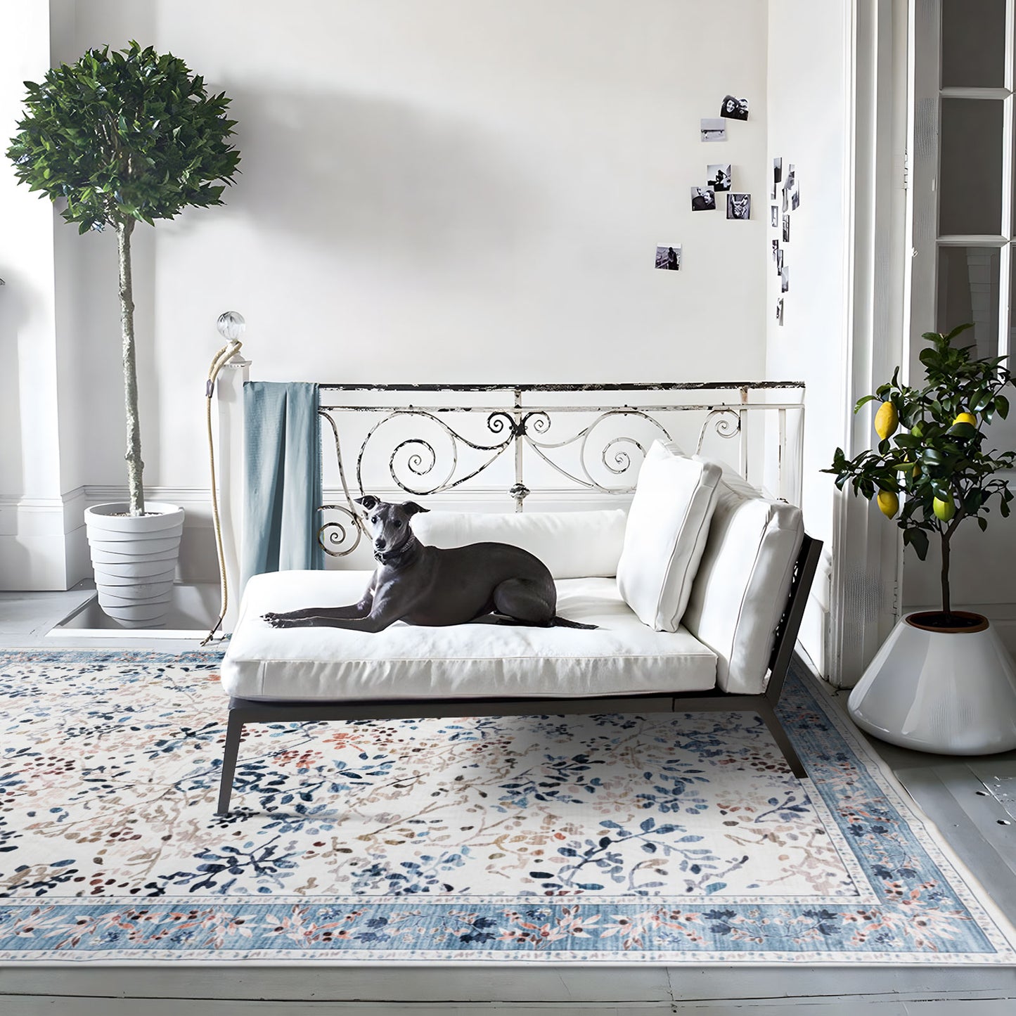 Machine Washable Rug - Ivory Bloom