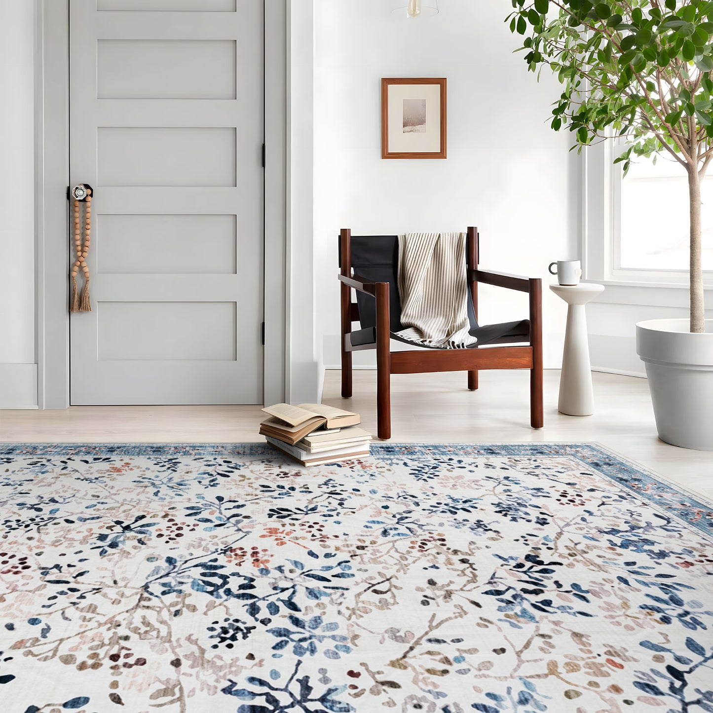 Machine Washable Rug - Ivory Bloom