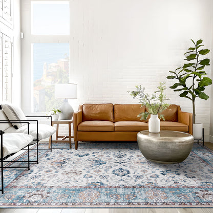 Machine Washable Rug - Blue Mist