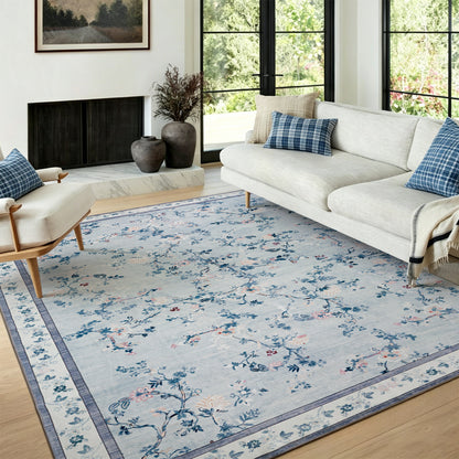 Machine Washable Rug - Sky Floral