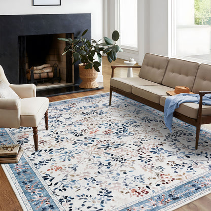 Machine Washable Rug - Ivory Bloom