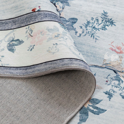 Machine Washable Rug - Sky Floral