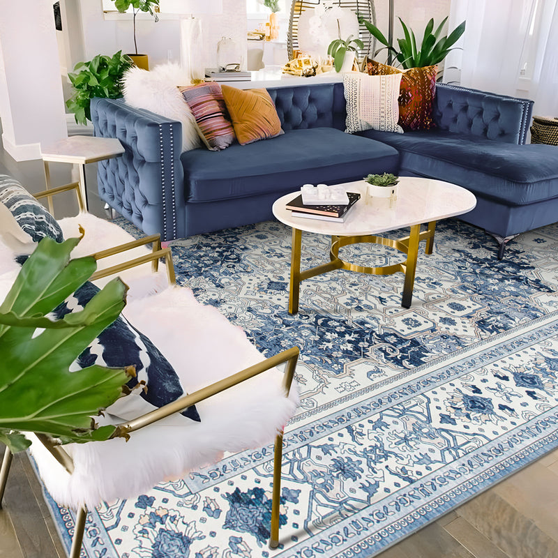 Machine Washable Rug - Coastal Blue