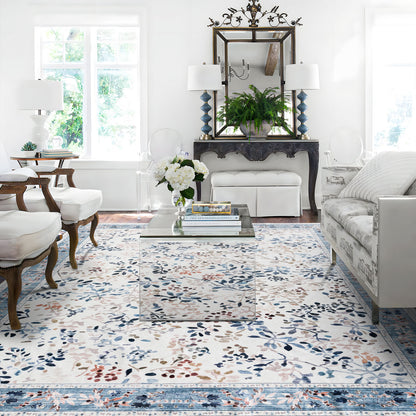Machine Washable Rug - Ivory Bloom
