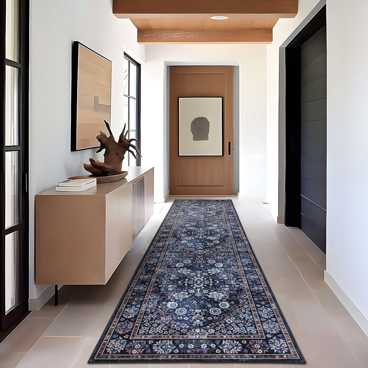 Machine Washable Rug - Midnight Bloom