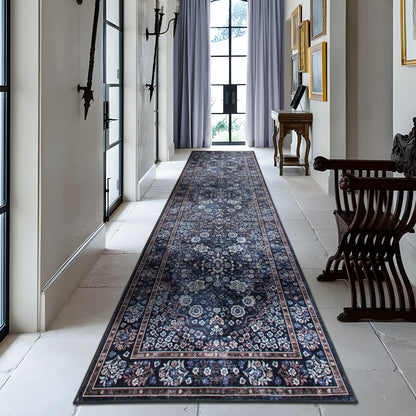 Machine Washable Rug - Midnight Bloom