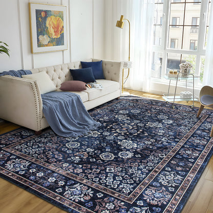 Machine Washable Rug - Midnight Bloom