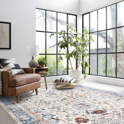 Machine Washable Rug - Rustic Oak & Sky