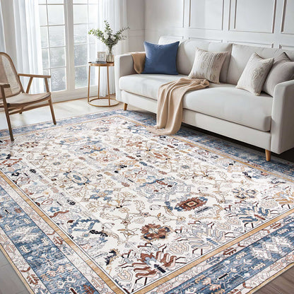 Machine Washable Rug - Rustic Oak & Sky