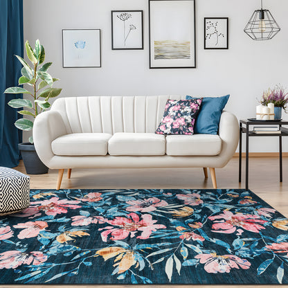 Machine Washable Rug - Hibiscus Bloom