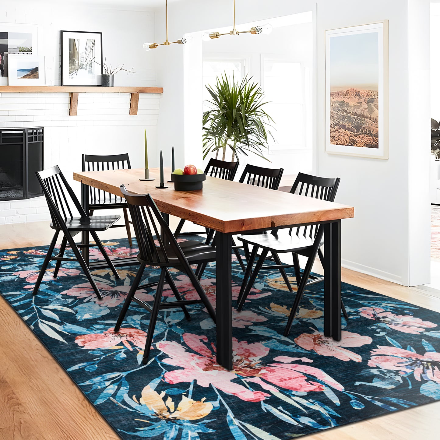 Machine Washable Rug - Hibiscus Bloom