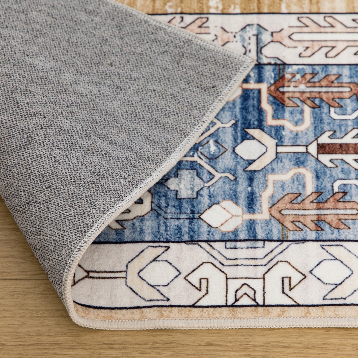 Machine Washable Rug - Rustic Oak & Sky