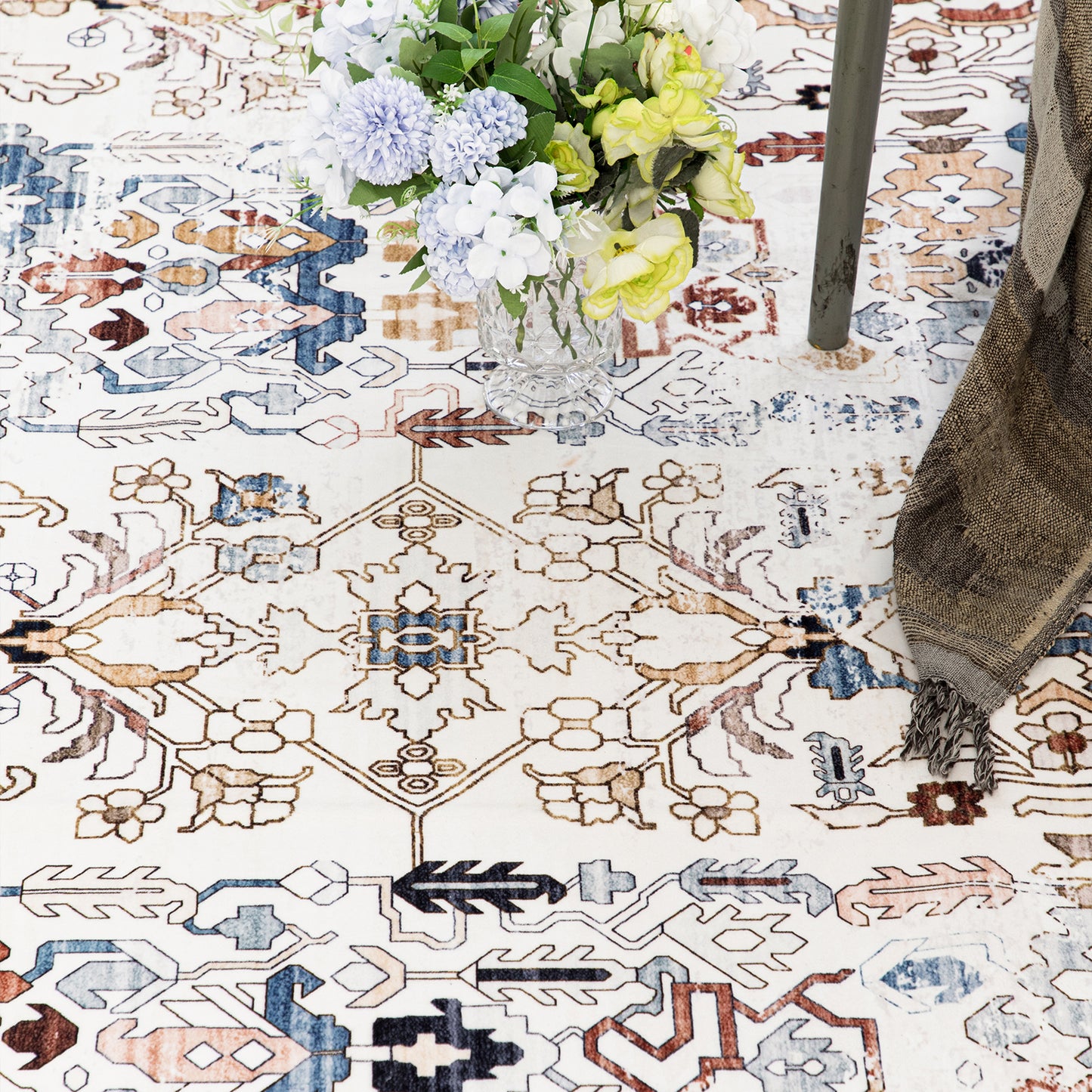 Machine Washable Rug - Rustic Oak & Sky