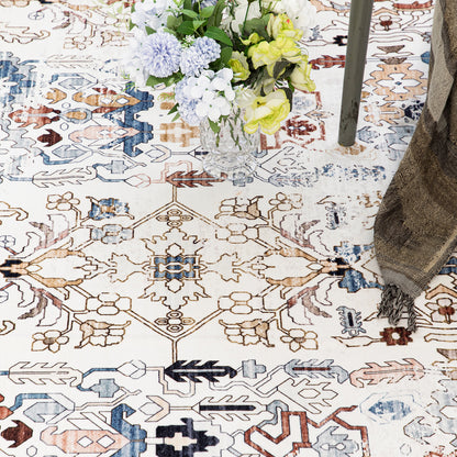 Machine Washable Rug - Rustic Oak & Sky