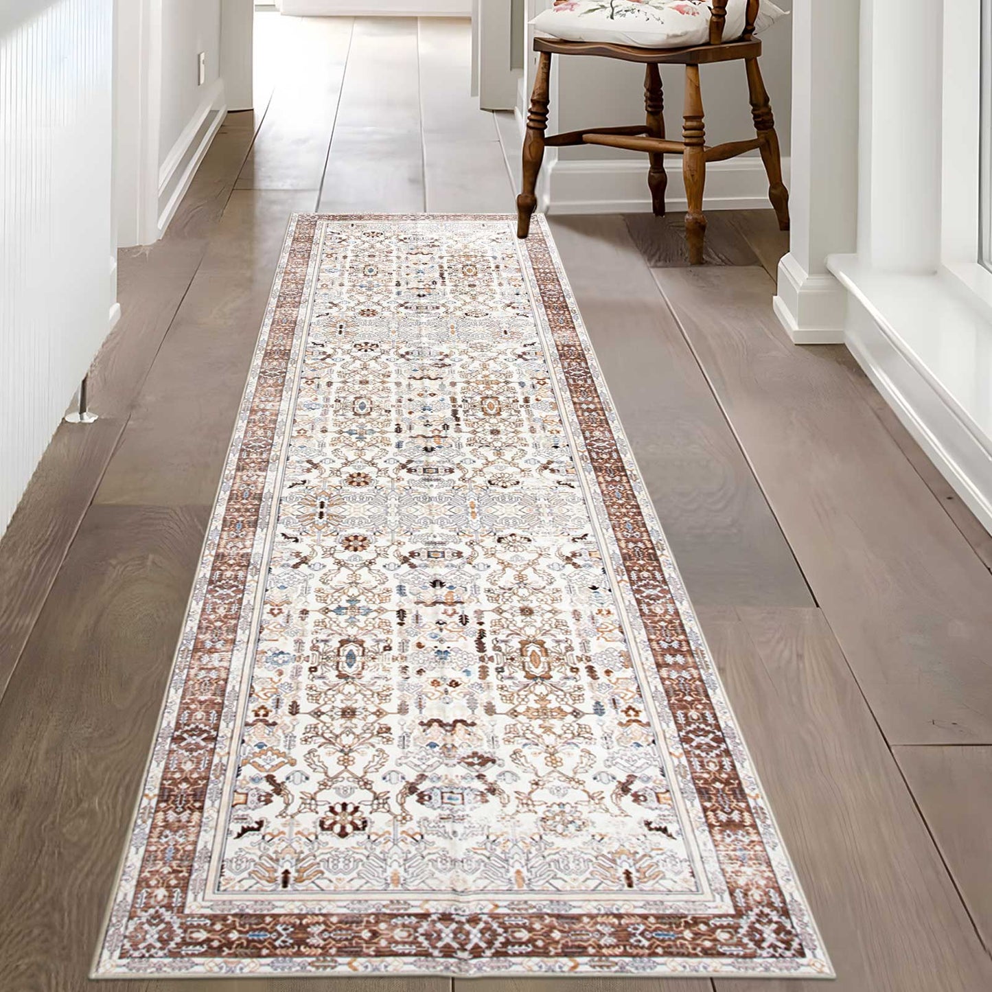 Machine Washable Rug - Rustic Oak