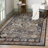 Machine Washable Rug - Coffee & Gold