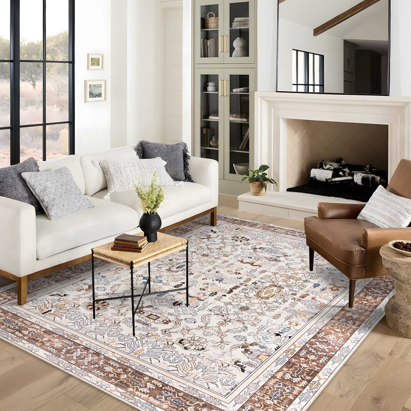 Machine Washable Rug - Rustic Oak