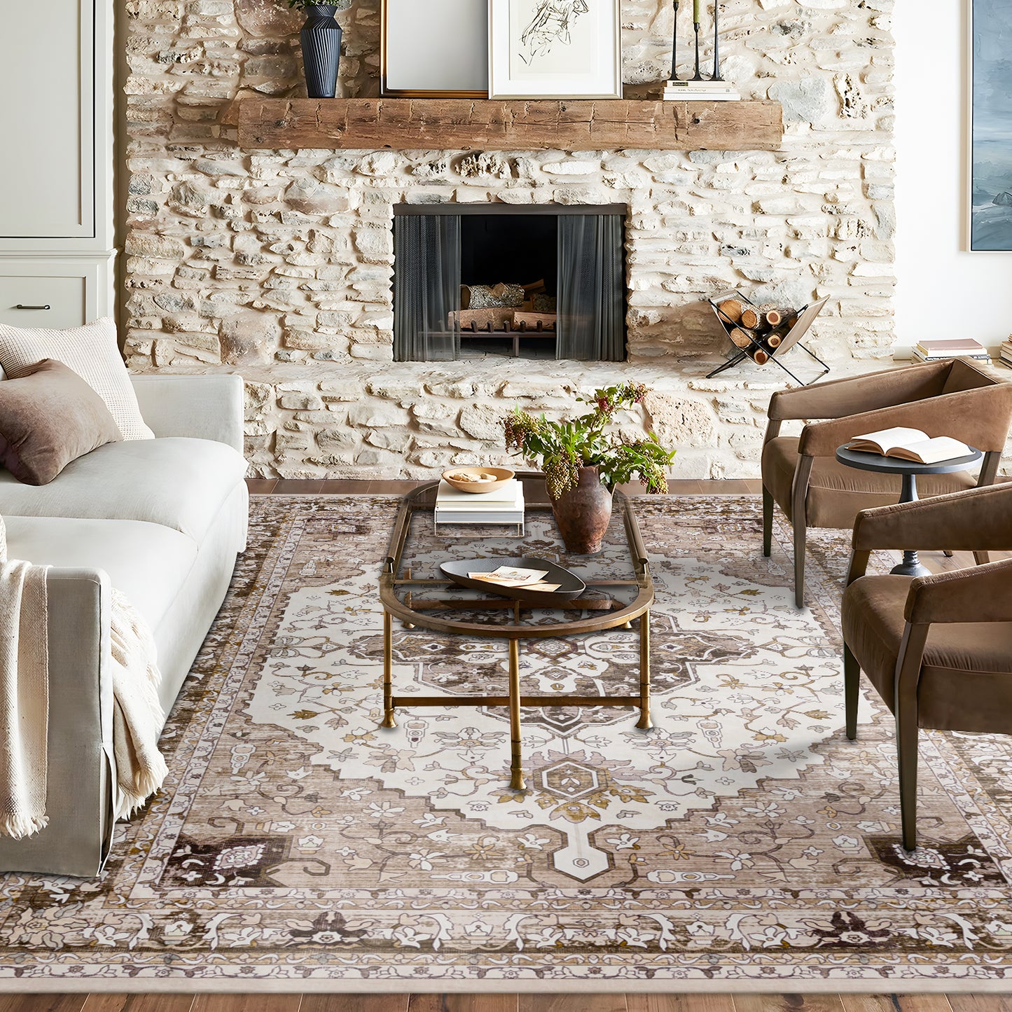 Machine Washable Rug - Hertiage Oak