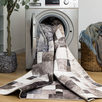 Machine Washable Rug - Modern Faux Hide