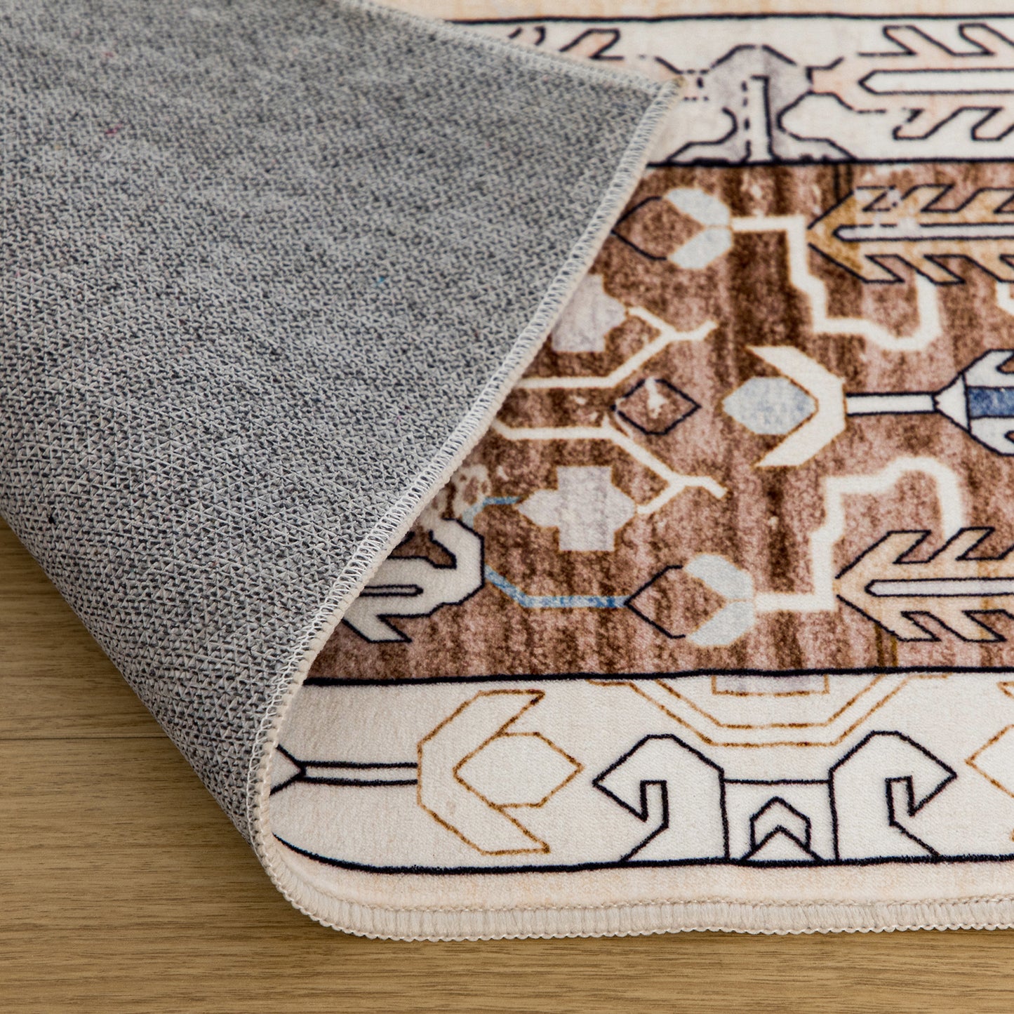 Machine Washable Rug - Rustic Oak