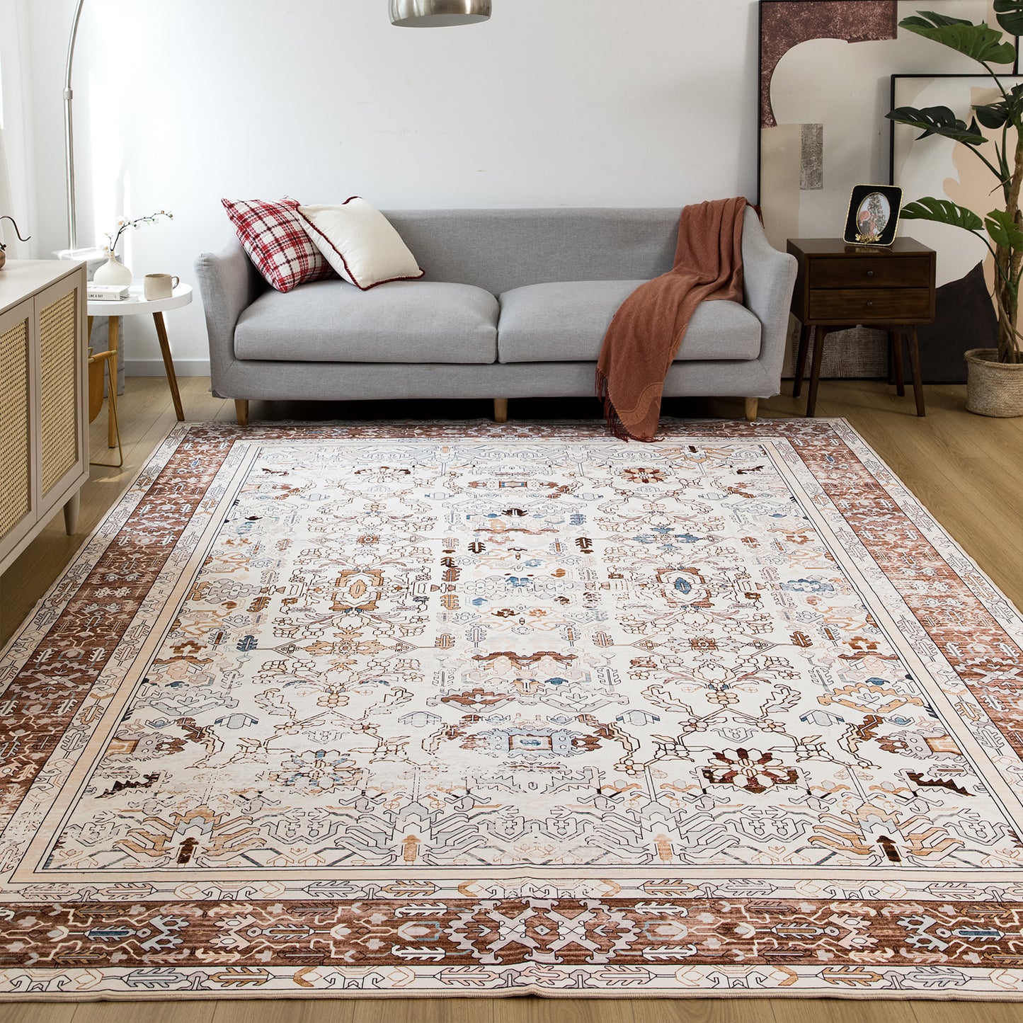 Machine Washable Rug - Rustic Oak