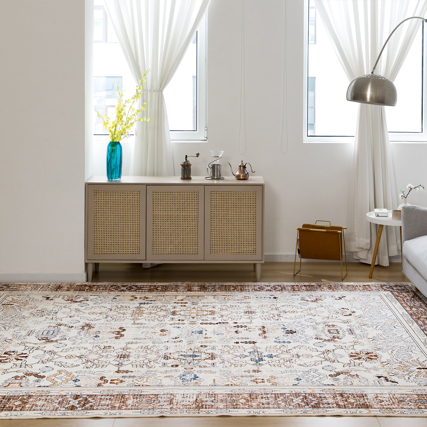 Machine Washable Rug - Rustic Oak