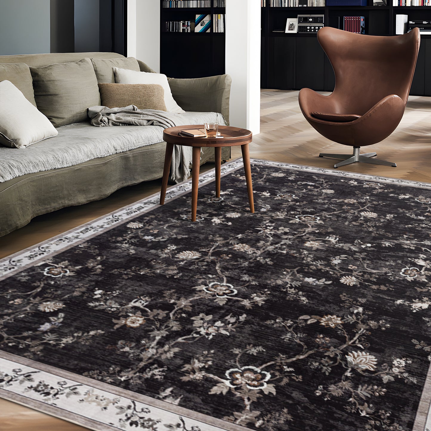 Machine Washable Rug - Midnight Floral