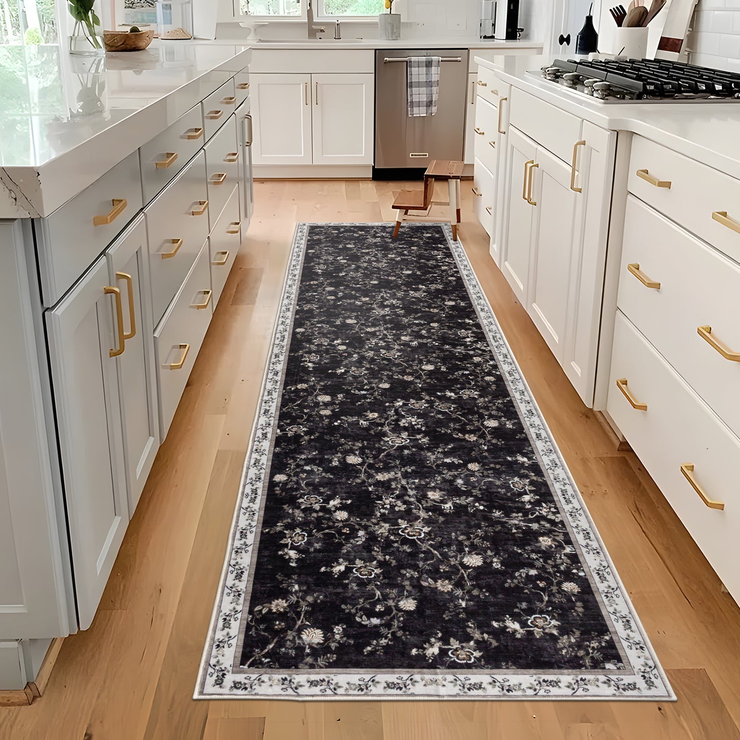 Machine Washable Rug - Midnight Floral