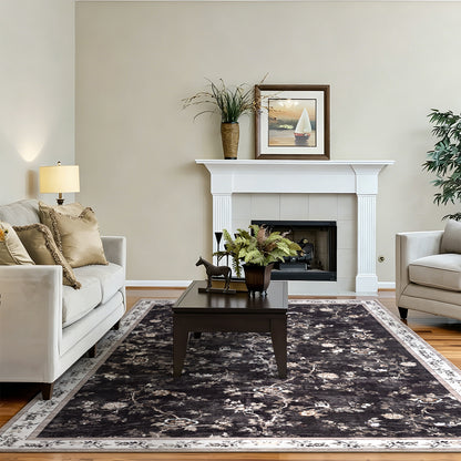 Machine Washable Rug - Midnight Floral